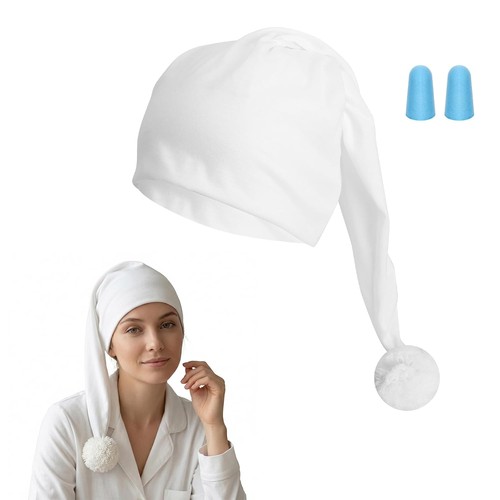 Schlafmütze weiß mit bommel - schlafmütze,