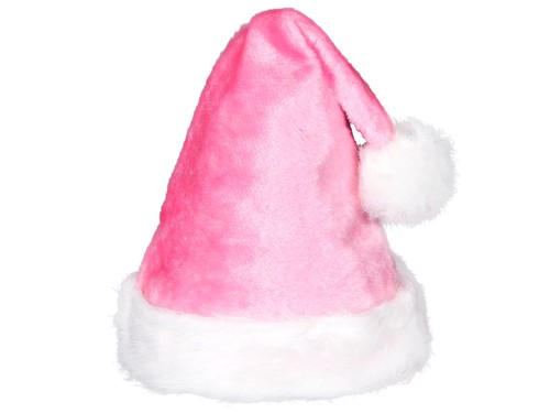 Weihnachtsmütze rosa plüsch - rosa,