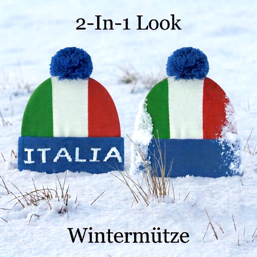 Italia wintermütze mit bommel - italia,
