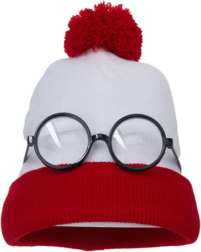 Rot weiß strickmütze - strickmütze, beanie