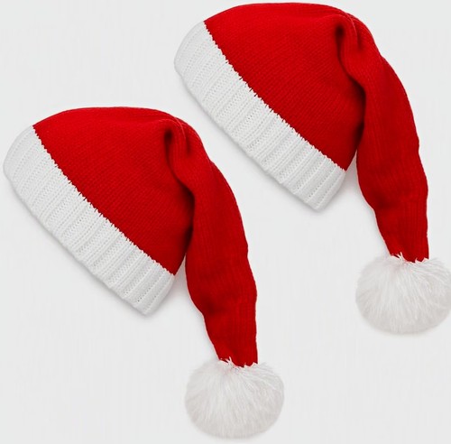 Weihnachtsmütze rot weiß - 2x,