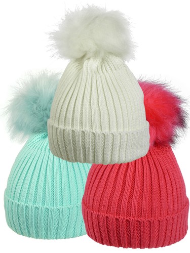 Strickmütze mit bommel - mit,